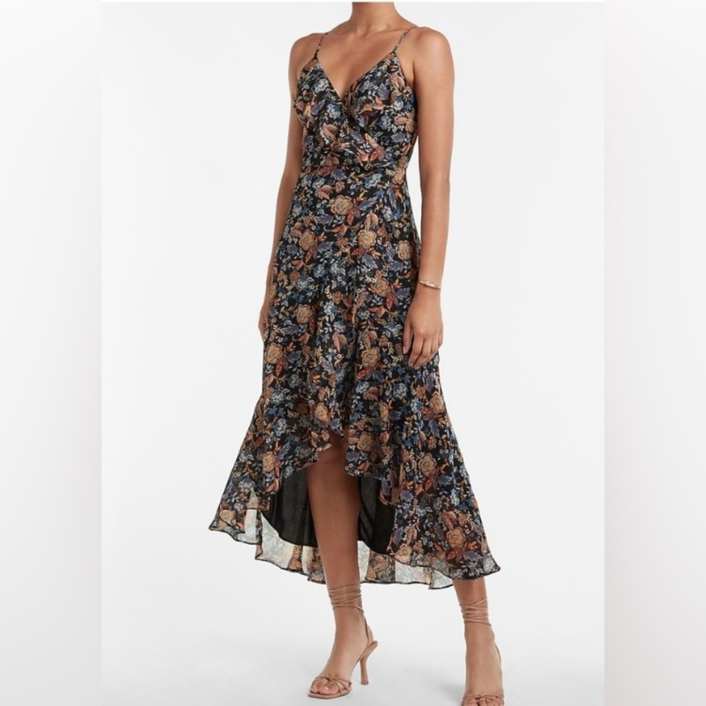 Express XXS floral high-low dress - worn once
